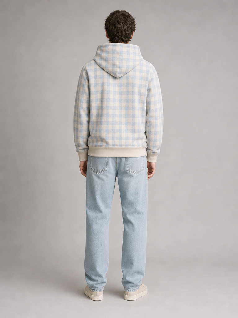 ARME gingham hoodie back view