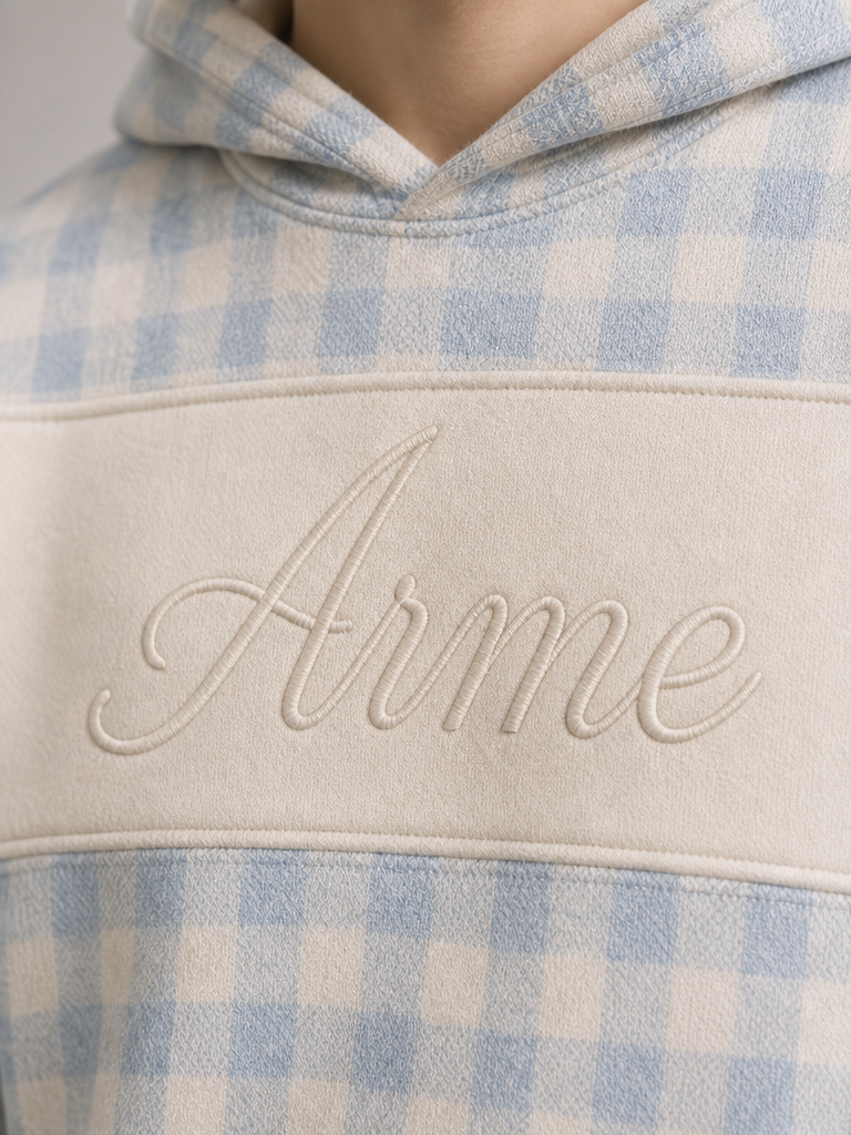 ARME gingham hoodie detail