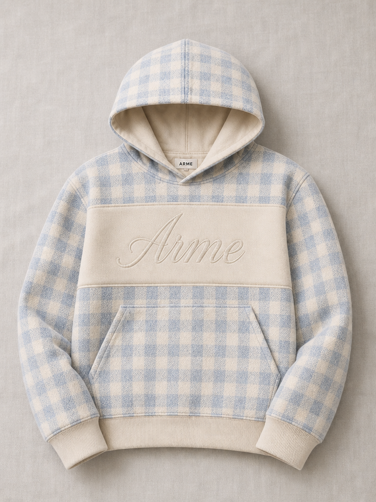 ARME gingham hoodie flat lay