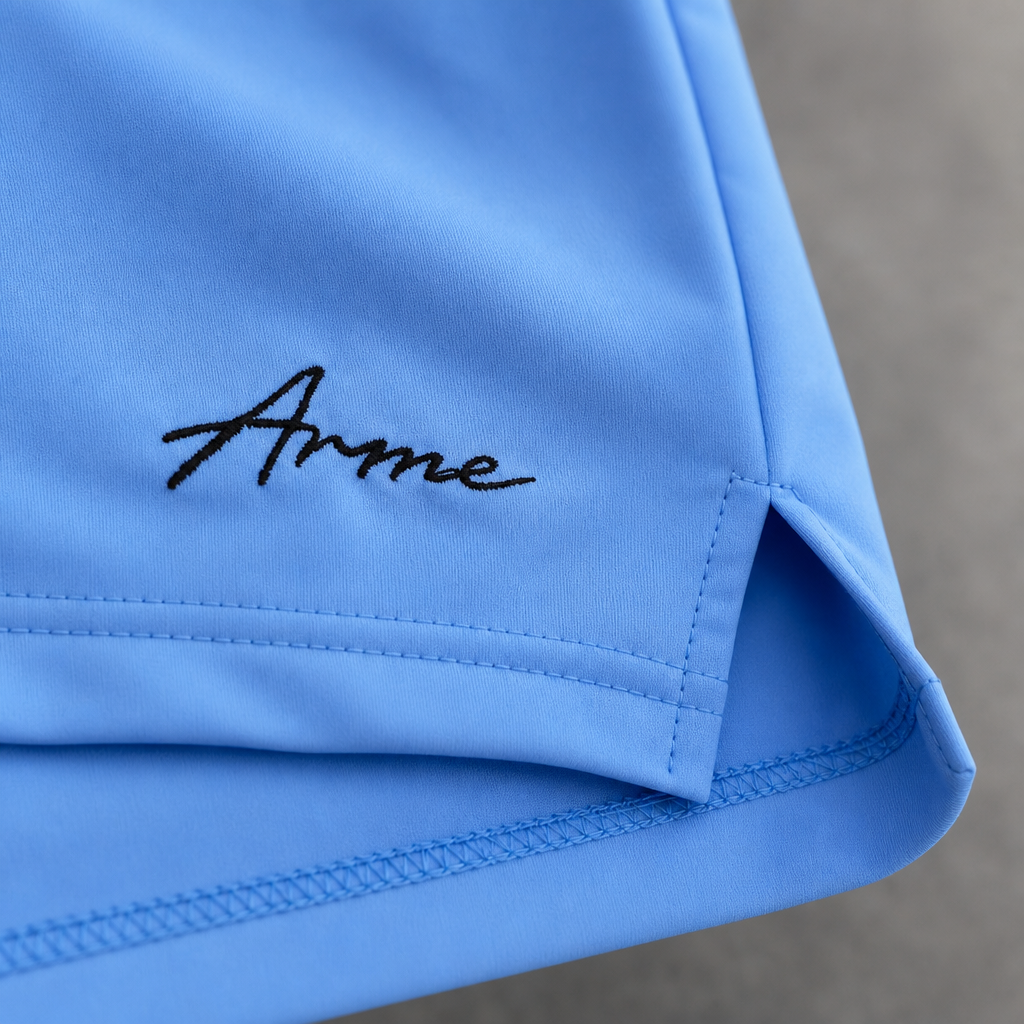ARME Summer Short fabric and logo detail