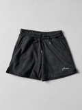 ARME 5-inch terry shorts in charcoal, front view